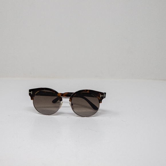 Tom Ford Alissa Round Frame Acetate And Gold Tone Sunglasses Brown Tortoiseshell